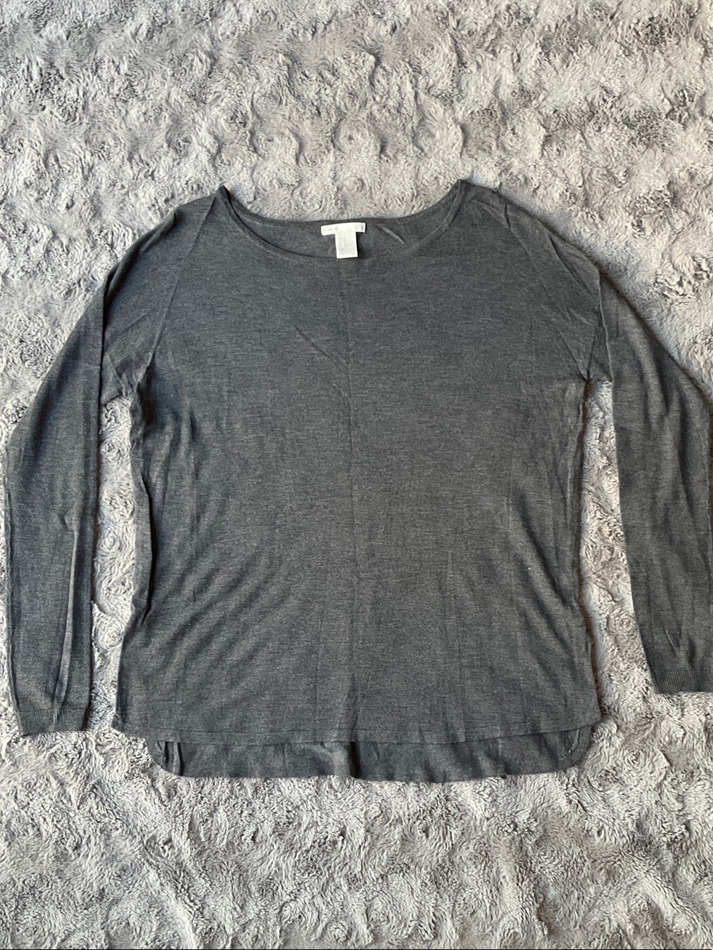 H&M Gray Lightweight Long-Sleeve Knit Top